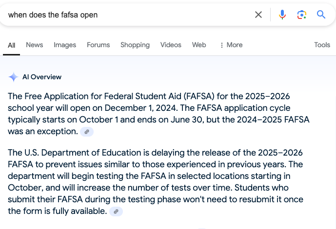 When Does The FAFSA Open?