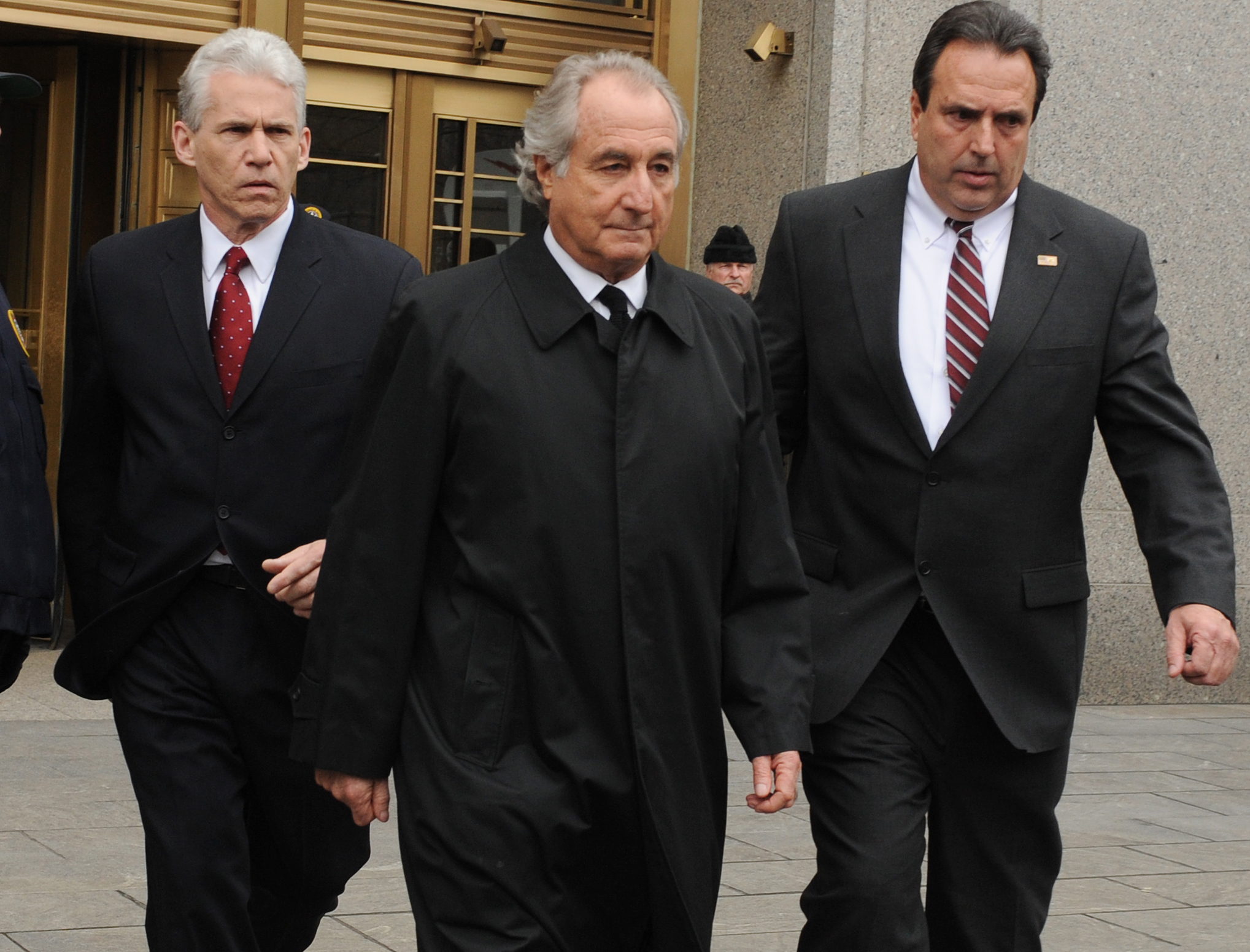 Bernard Madoff exits Manhattan federal court in New York. Source: AP Photo/ Louis Lanzano